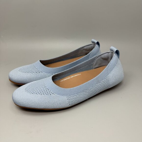 Fit Flop Allegro Knit Blue Ballet Flats Round Toe Slip On Comfort Shoe Women’s 9 - Picture 3 of 8